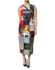 Dolce & Gabbana Multicolor Patchwork Sleeveless Sheath Dress - IT44 | L - Dresses