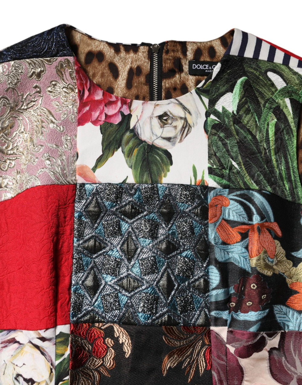 Dolce & Gabbana Multicolor Patchwork Sleeveless Sheath Dress - IT44 | L - Dresses