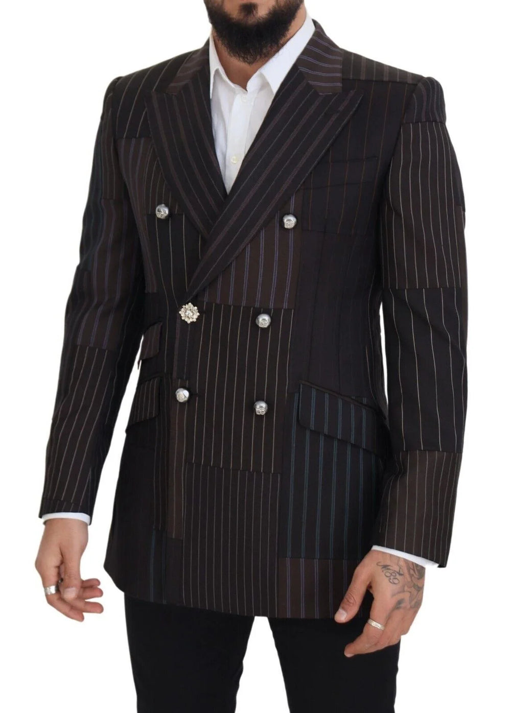 Dolce & Gabbana Multicolor Patchwork Stripes SICILIA Blazer - IT50 | L - Sport Jackets