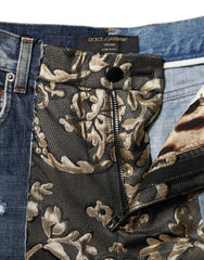 Dolce & Gabbana Multicolor Patchwork Tapered Denim Jeans - IT38 | XS