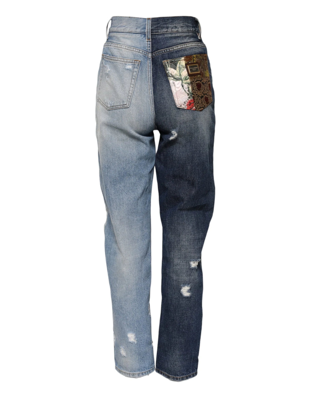 Dolce & Gabbana Multicolor Patchwork Tapered Denim Jeans - IT38 | XS - Jeans