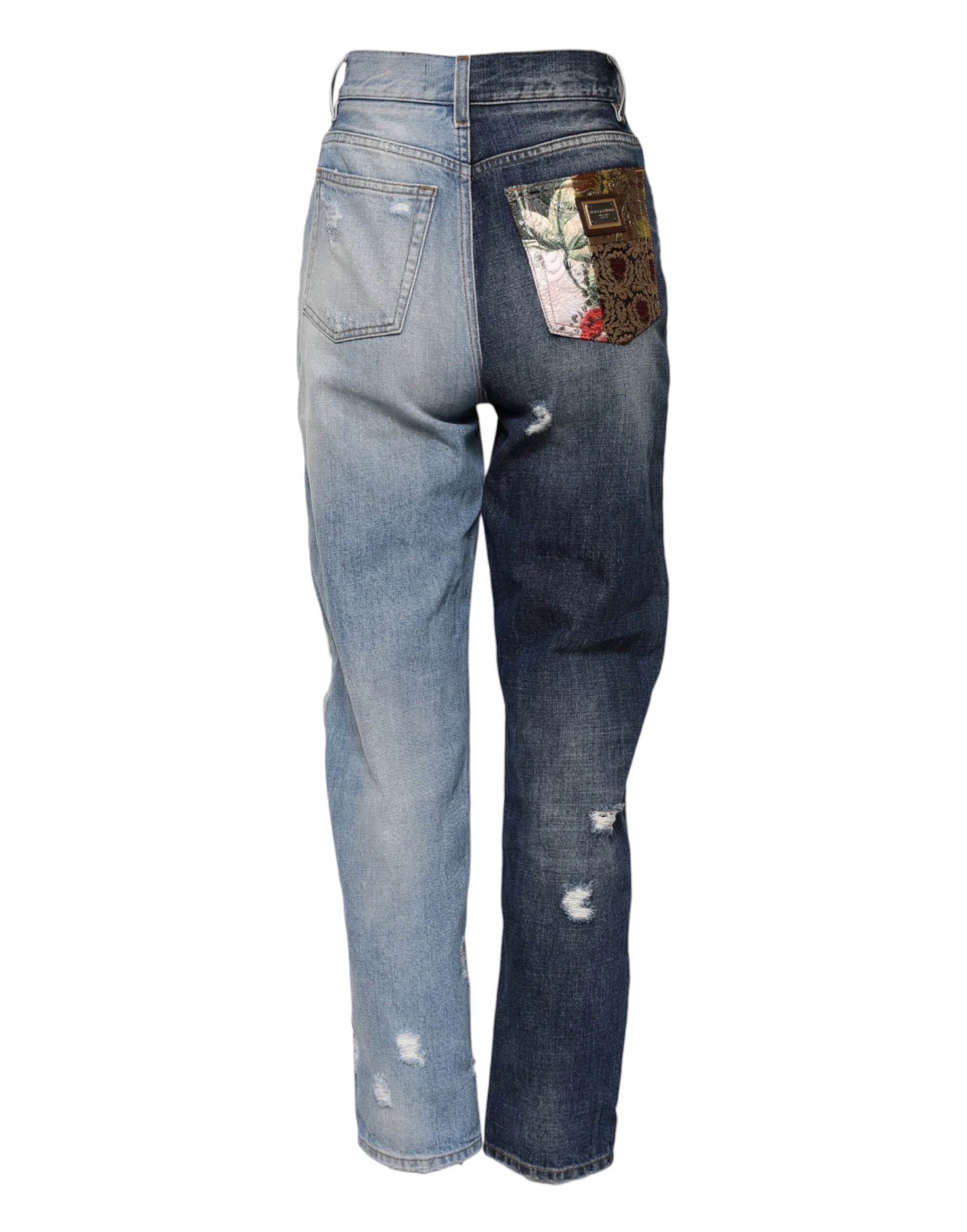 Dolce & Gabbana Multicolor Patchwork Tapered Denim Jeans - IT38 | XS