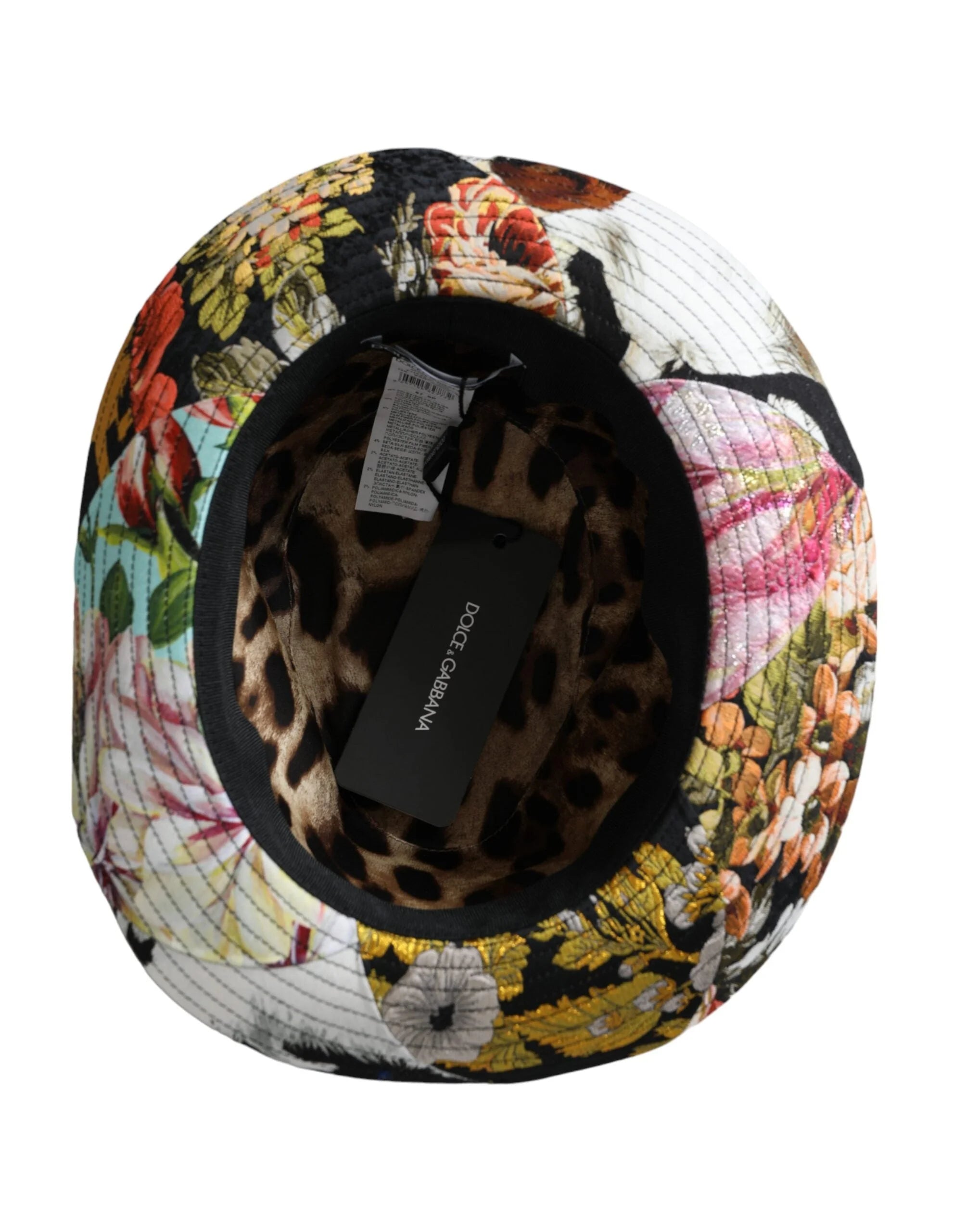 Dolce & Gabbana Multicolor Patchwork Women Fedora Wide Brim Hat - 57 cm|S - Fedoras