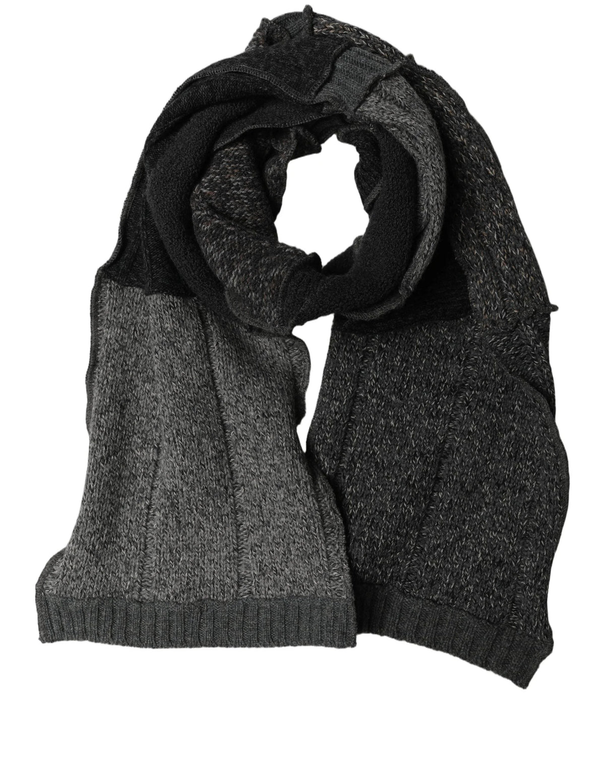 Dolce & Gabbana Multicolor Patchwork Wool Knit Shawl Scarf
