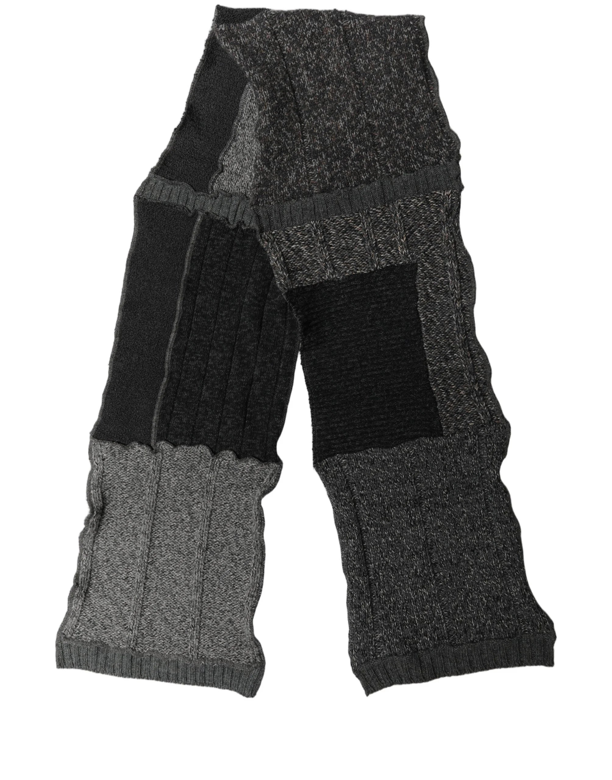 Dolce & Gabbana Multicolor Patchwork Wool Knit Shawl Scarf