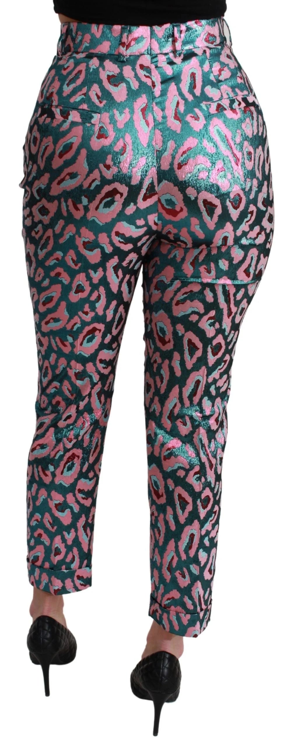 Dolce & Gabbana Multicolor Patterned Cropped High Waist Pants - IT40|S - Trousers