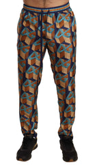 Dolce & Gabbana Multicolor Patterned Joggers Silk Pants - Joggers