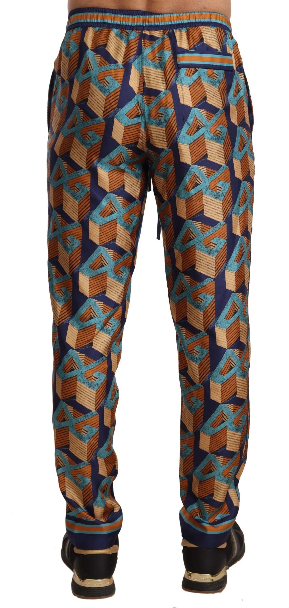 Dolce & Gabbana Multicolor Patterned Joggers Silk Pants - Joggers