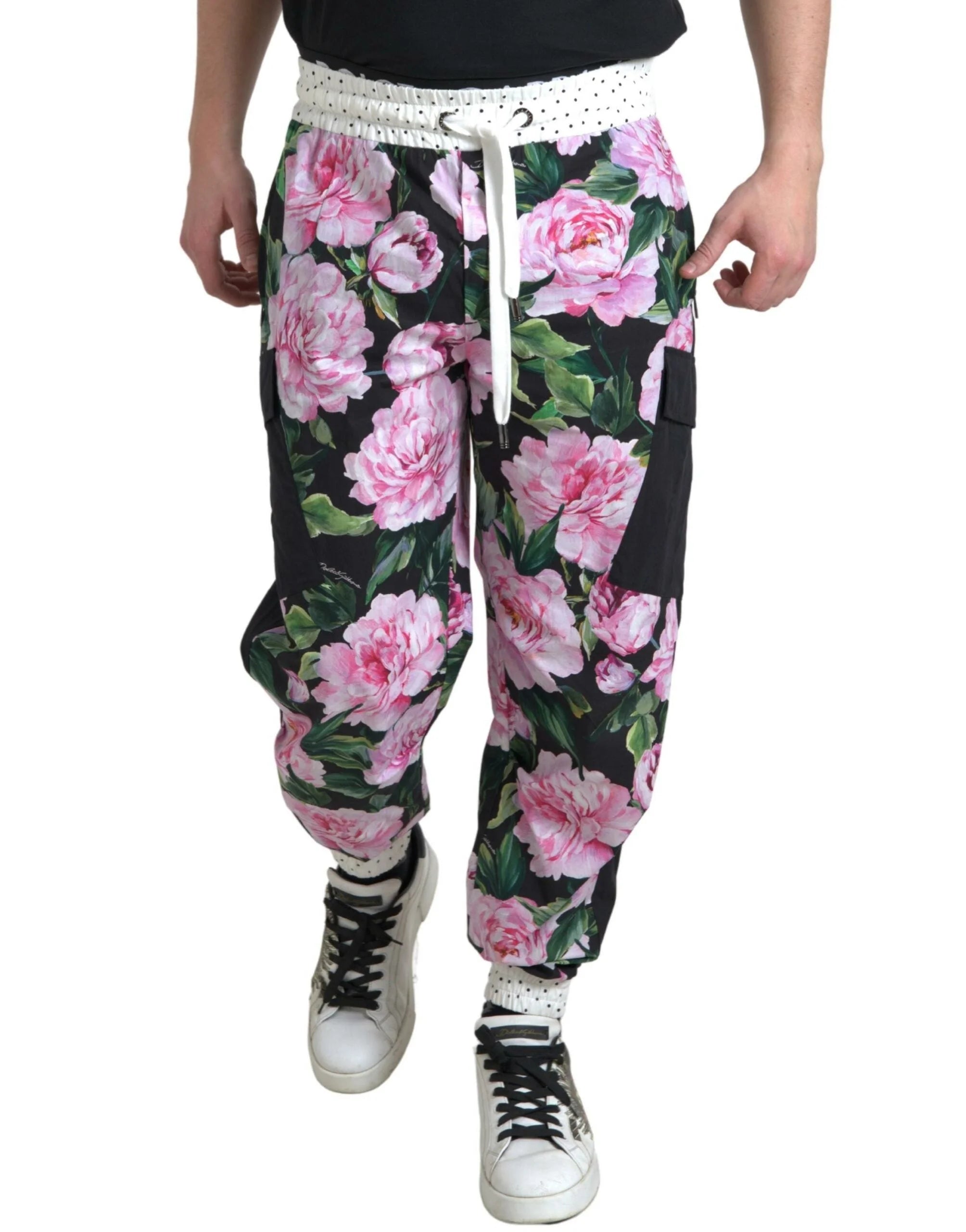 Dolce & Gabbana Multicolor Peony Joggers Cotton Men Pants - Joggers