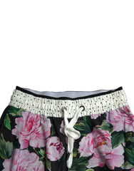 Dolce & Gabbana Multicolor Peony Joggers Cotton Men Pants - Joggers