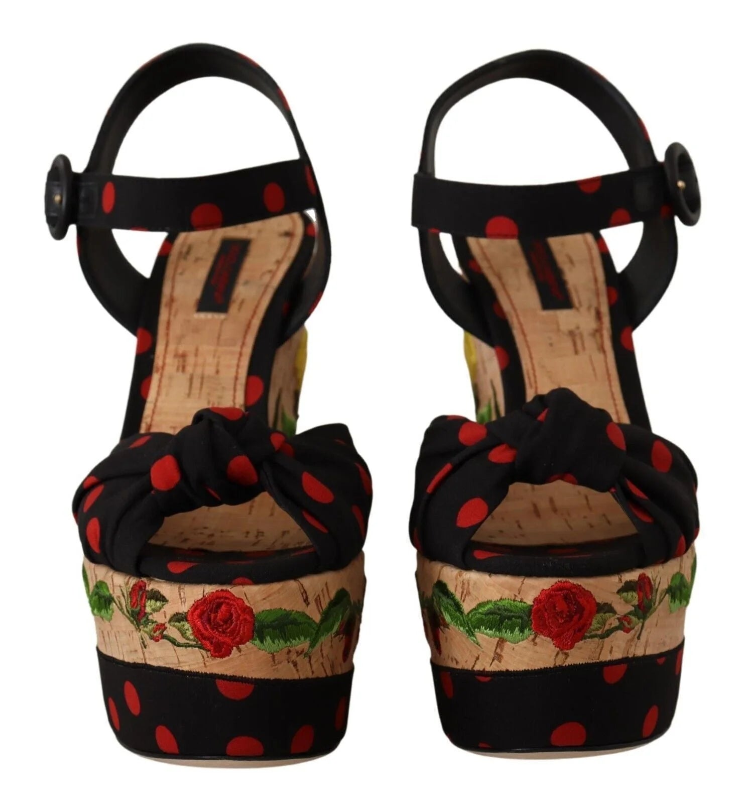 Dolce & Gabbana Multicolor Platform Wedges Sandals Charmeuse Shoes - EU37/US6.5 - Heels