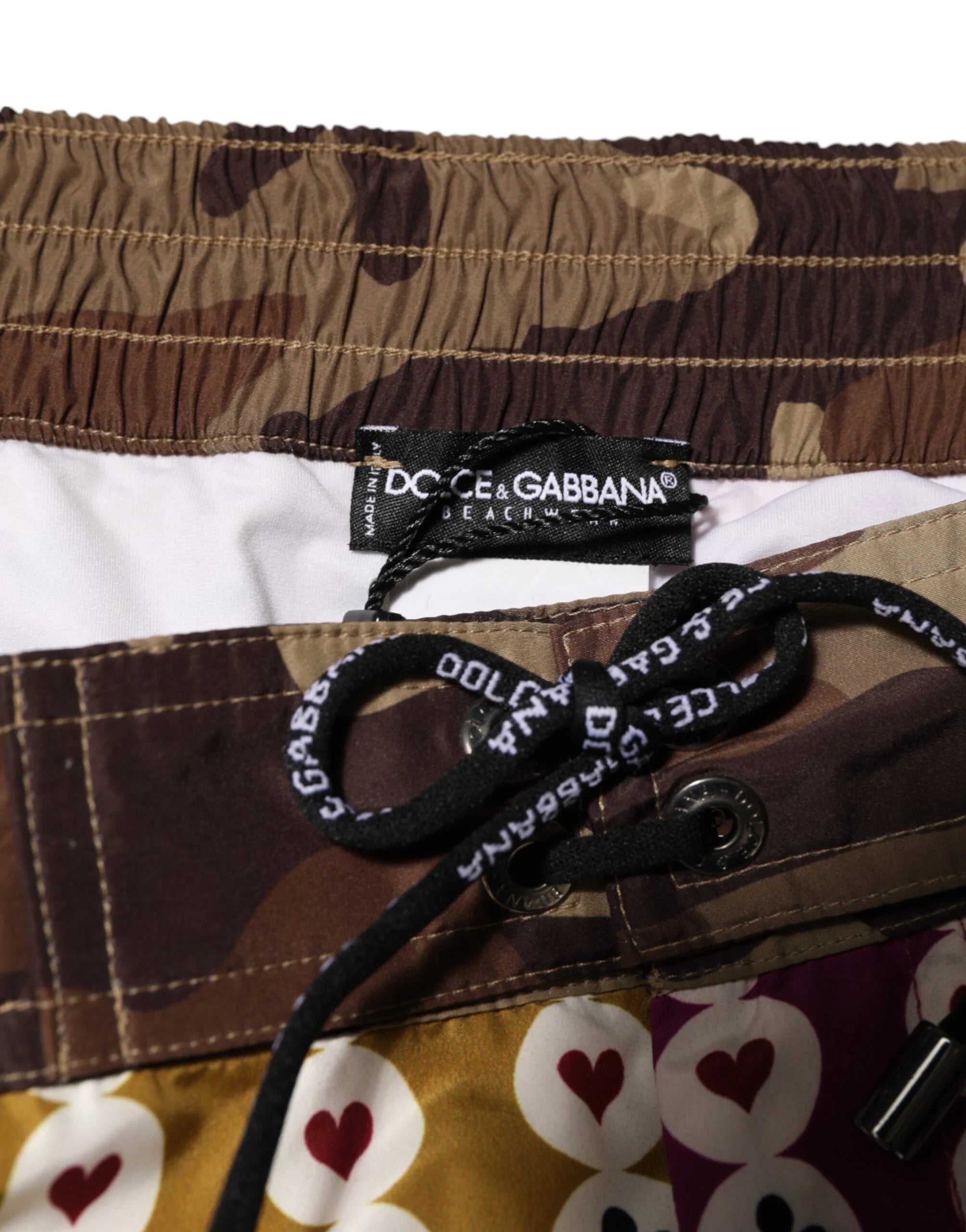 Dolce & Gabbana Multicolor Playing Card Camouflage Shorts Swimwear - IT4 | S
