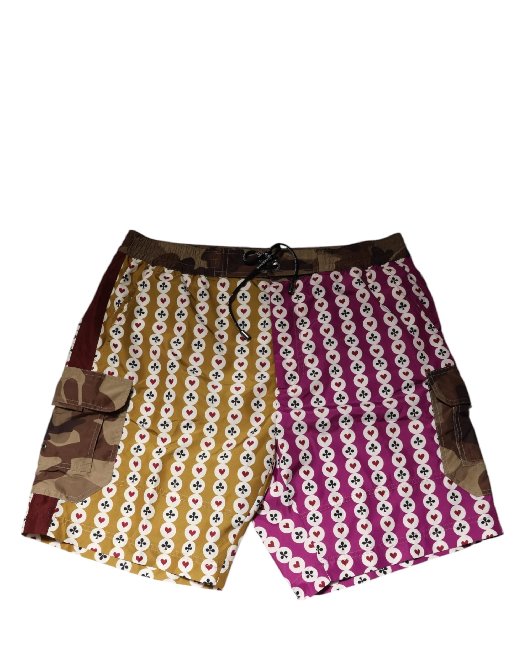 Dolce & Gabbana Multicolor Playing Card Camouflage Shorts Swimwear - IT4 | S