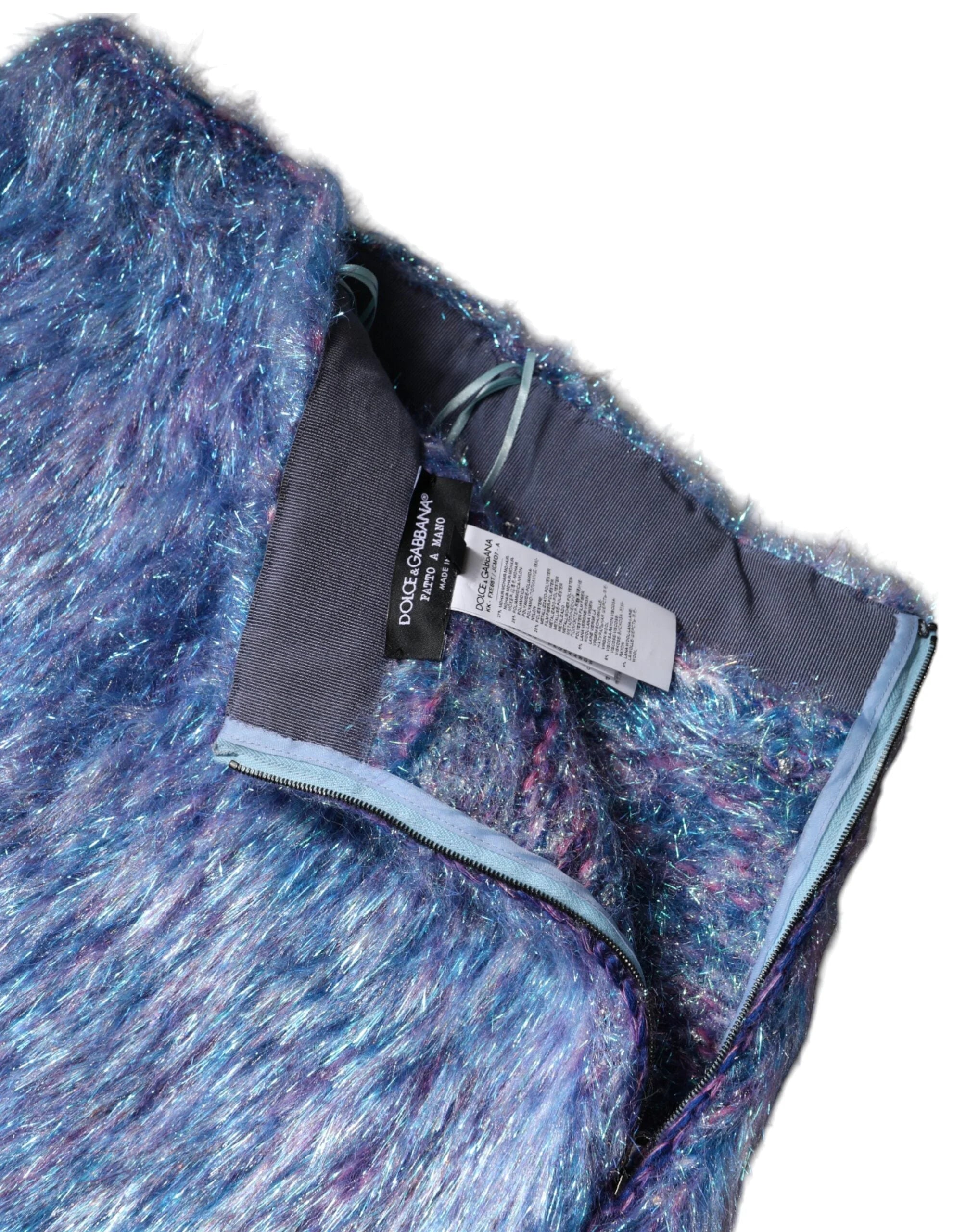 Dolce & Gabbana Multicolor Plush High Waist Mini Skirt - Skirts