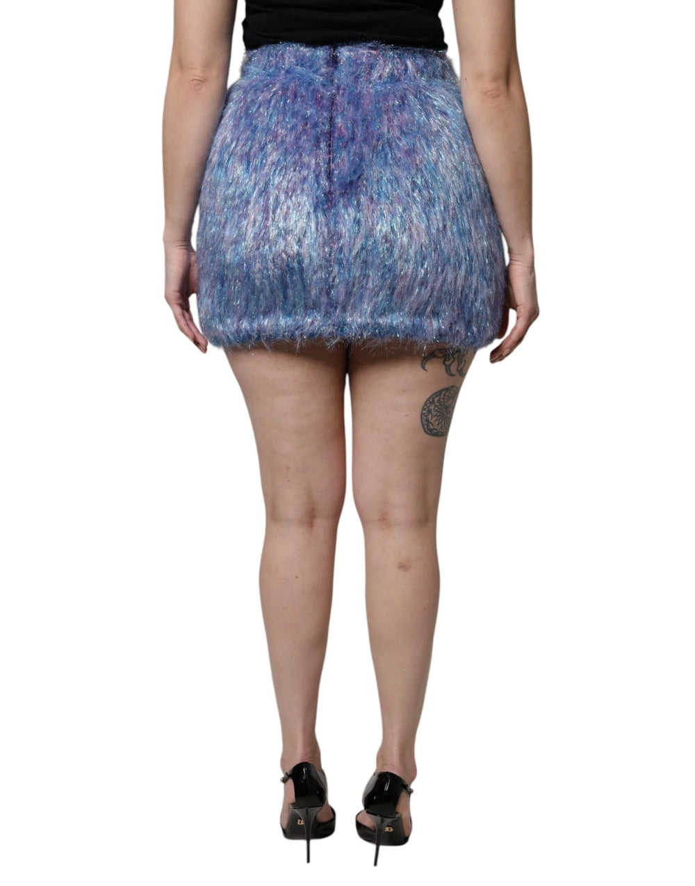 Dolce & Gabbana Multicolor Plush High Waist Mini Skirt - Skirts
