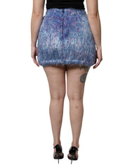Dolce & Gabbana Multicolor Plush High Waist Mini Skirt - Skirts