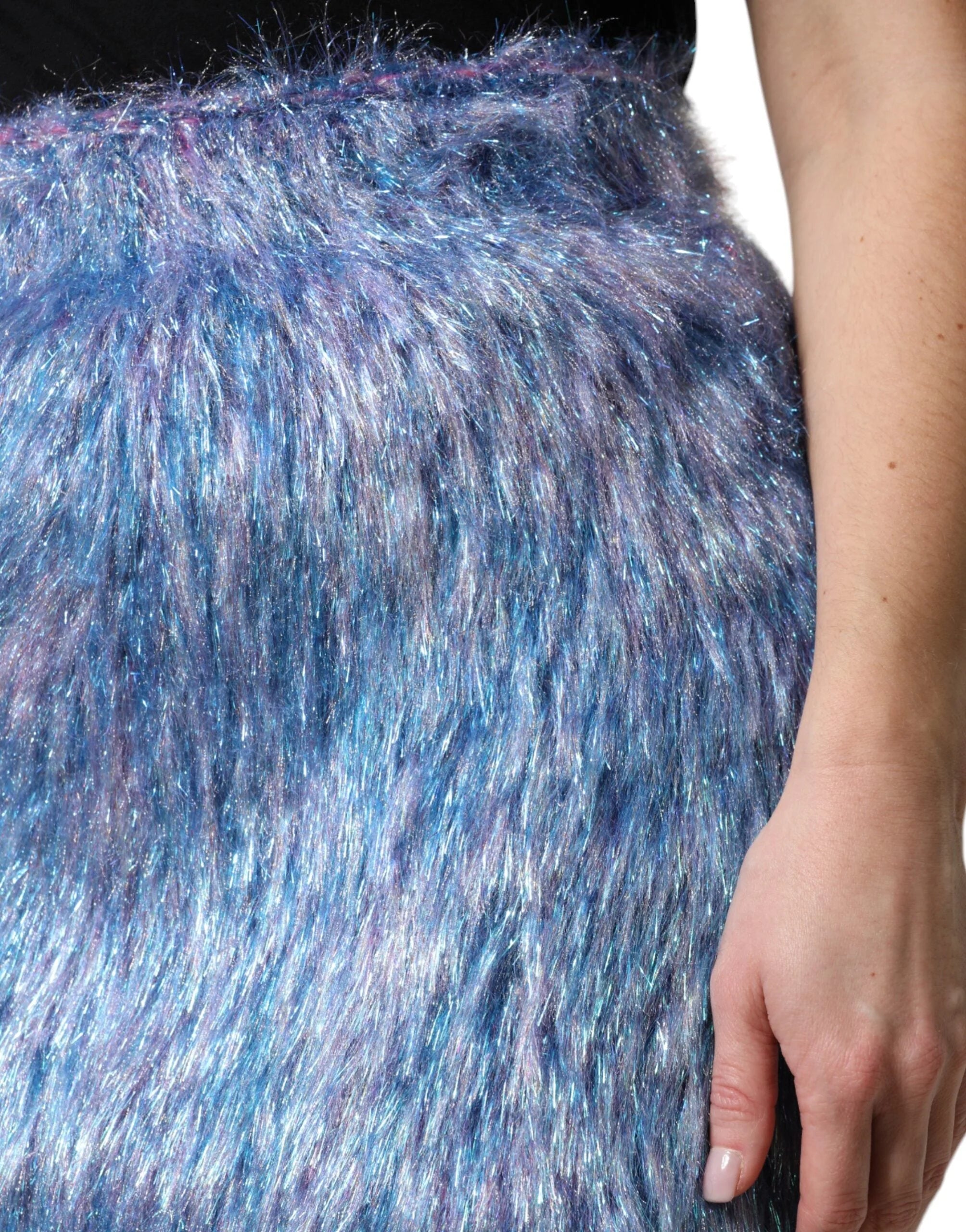 Dolce & Gabbana Multicolor Plush High Waist Mini Skirt - Skirts