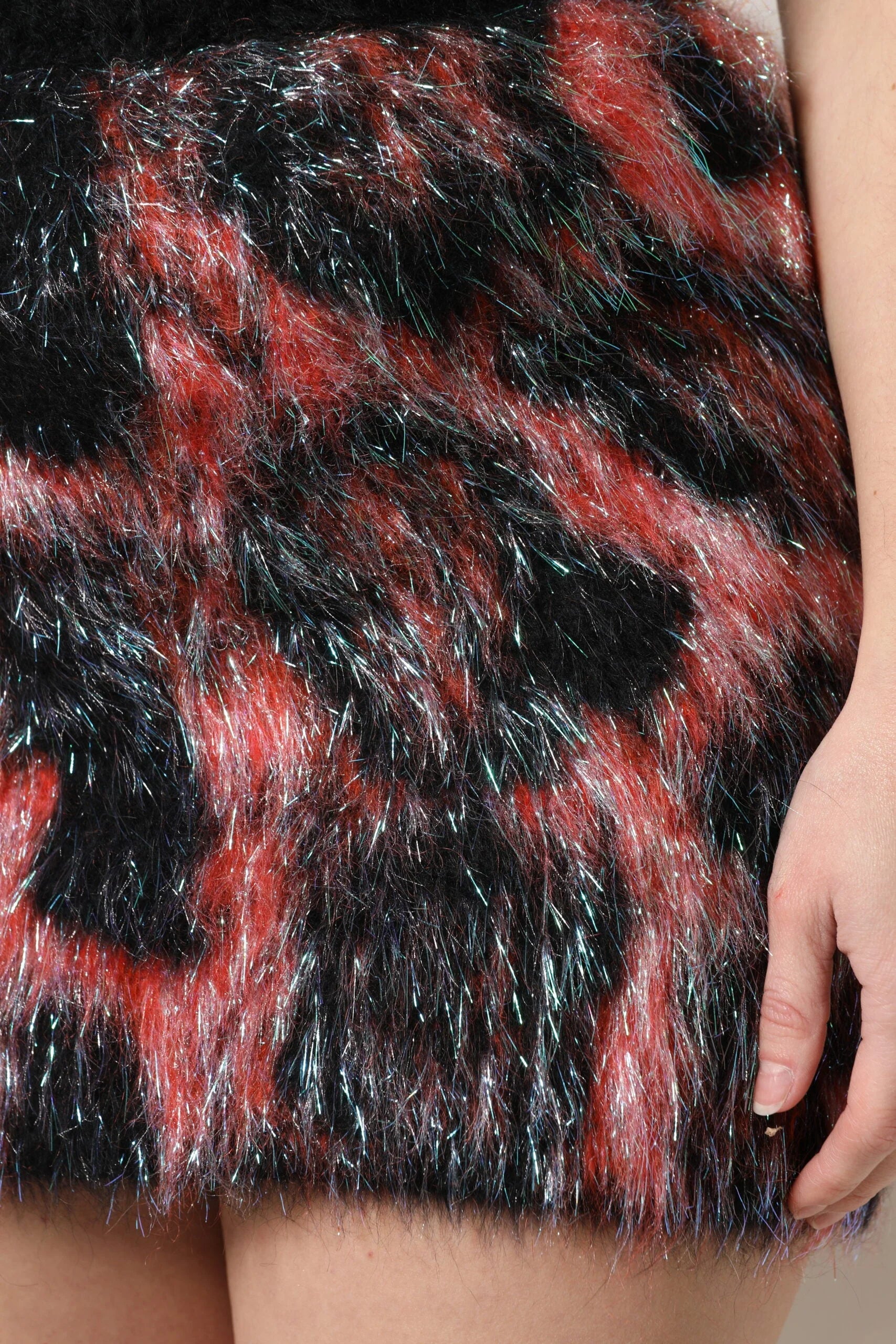 Dolce & Gabbana Multicolor Plush High Waist Mini Skirt - Skirts