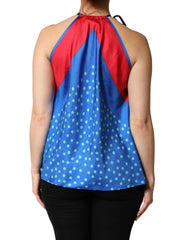 Dolce & Gabbana Multicolor Polka Dot Tie Halter Blouse Top - IT38 | XS