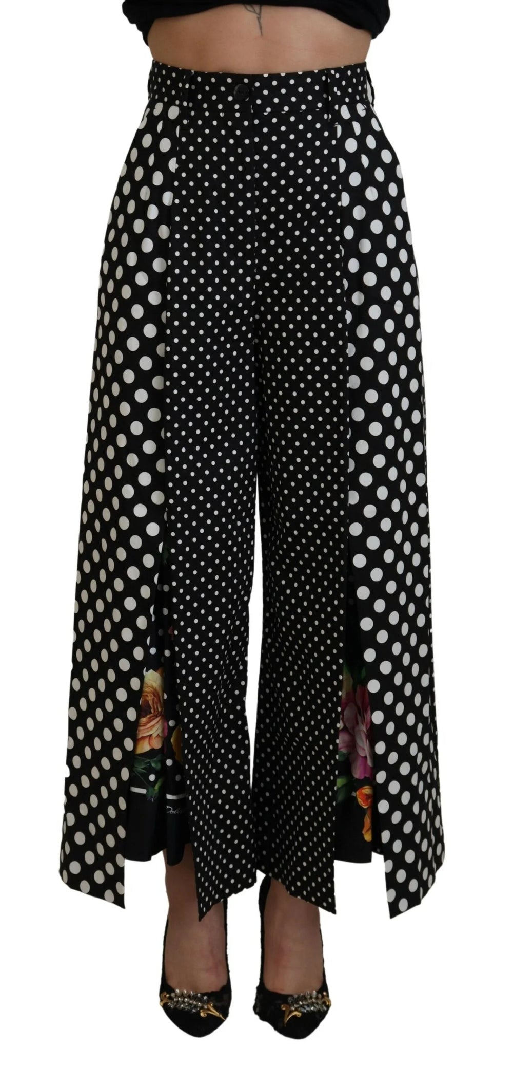 Dolce & Gabbana Multicolor Polka Dots High Waist Pants - IT38|XS - Pants
