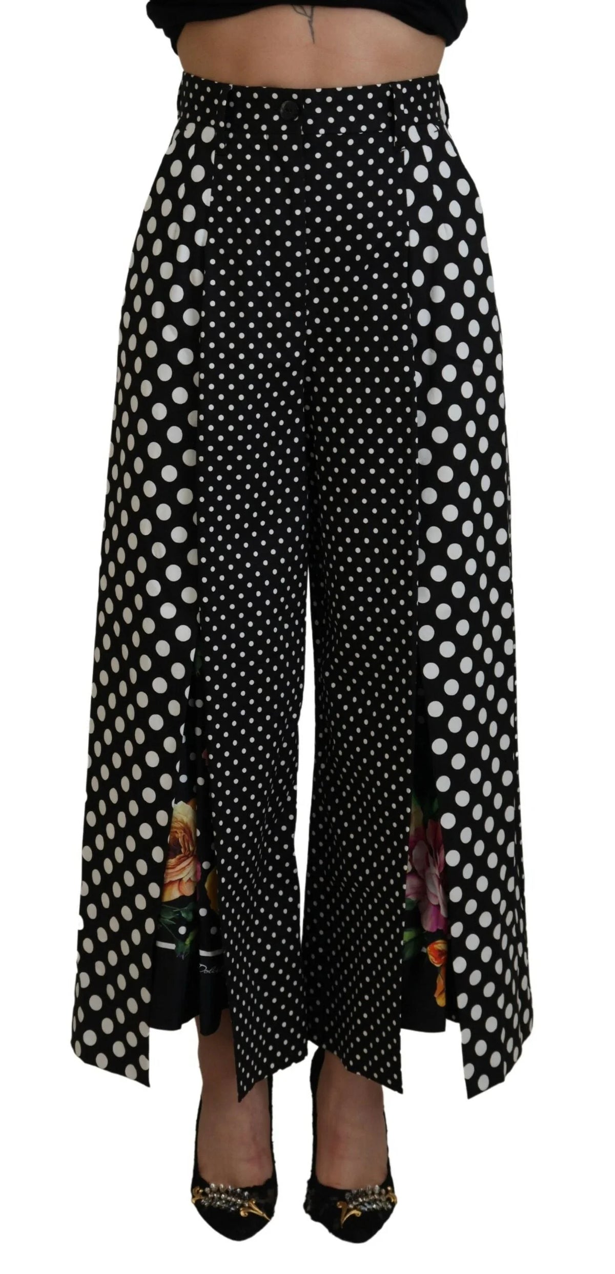 Dolce & Gabbana Multicolor Polka Dots High Waist Pants - IT38|XS - Pants