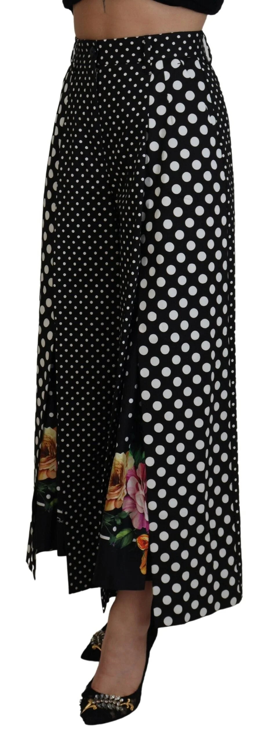 Dolce & Gabbana Multicolor Polka Dots High Waist Pants - IT38|XS - Pants