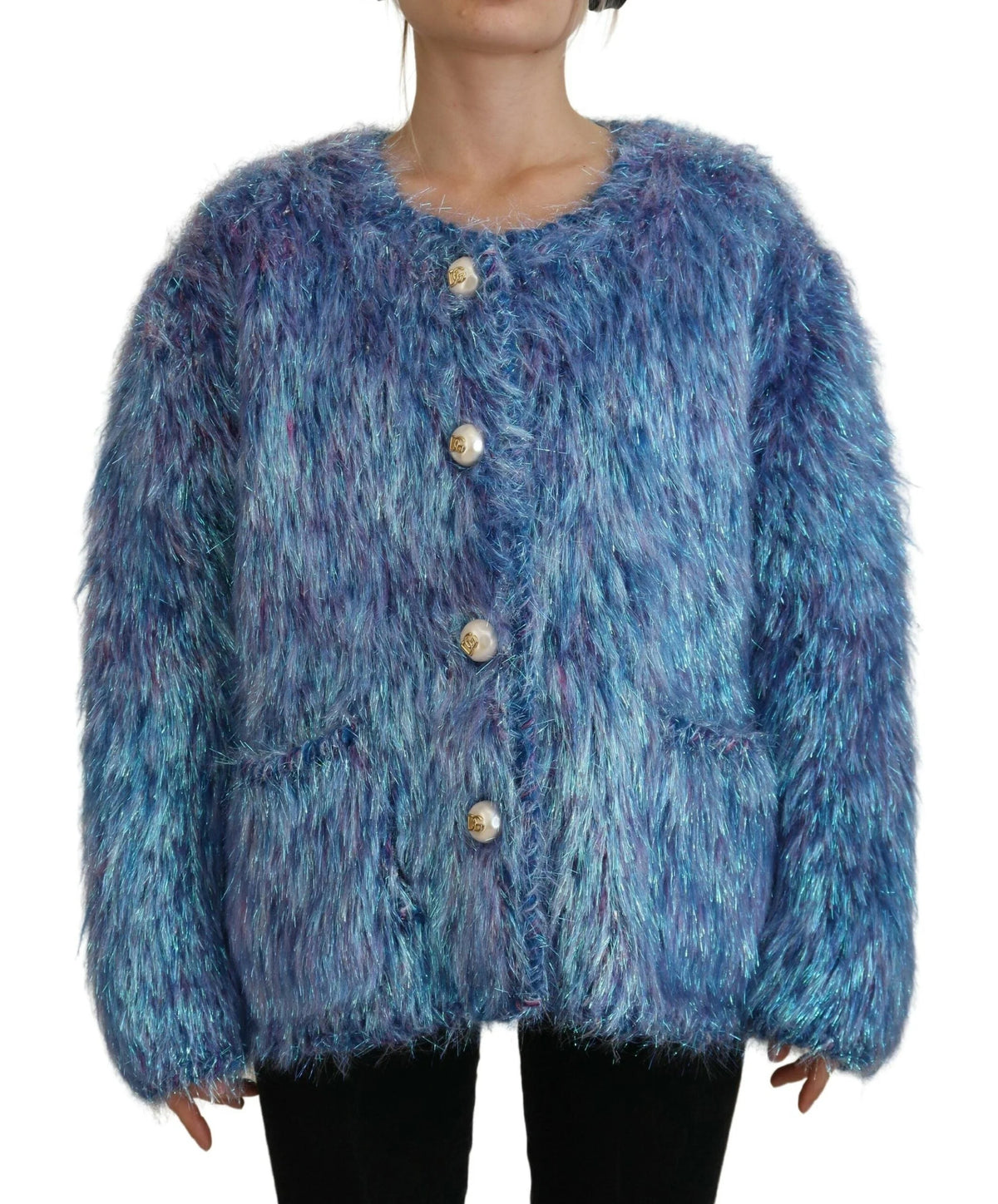 Dolce & Gabbana Multicolor Polyester Fringes Coat Jacket - Coats & Jackets