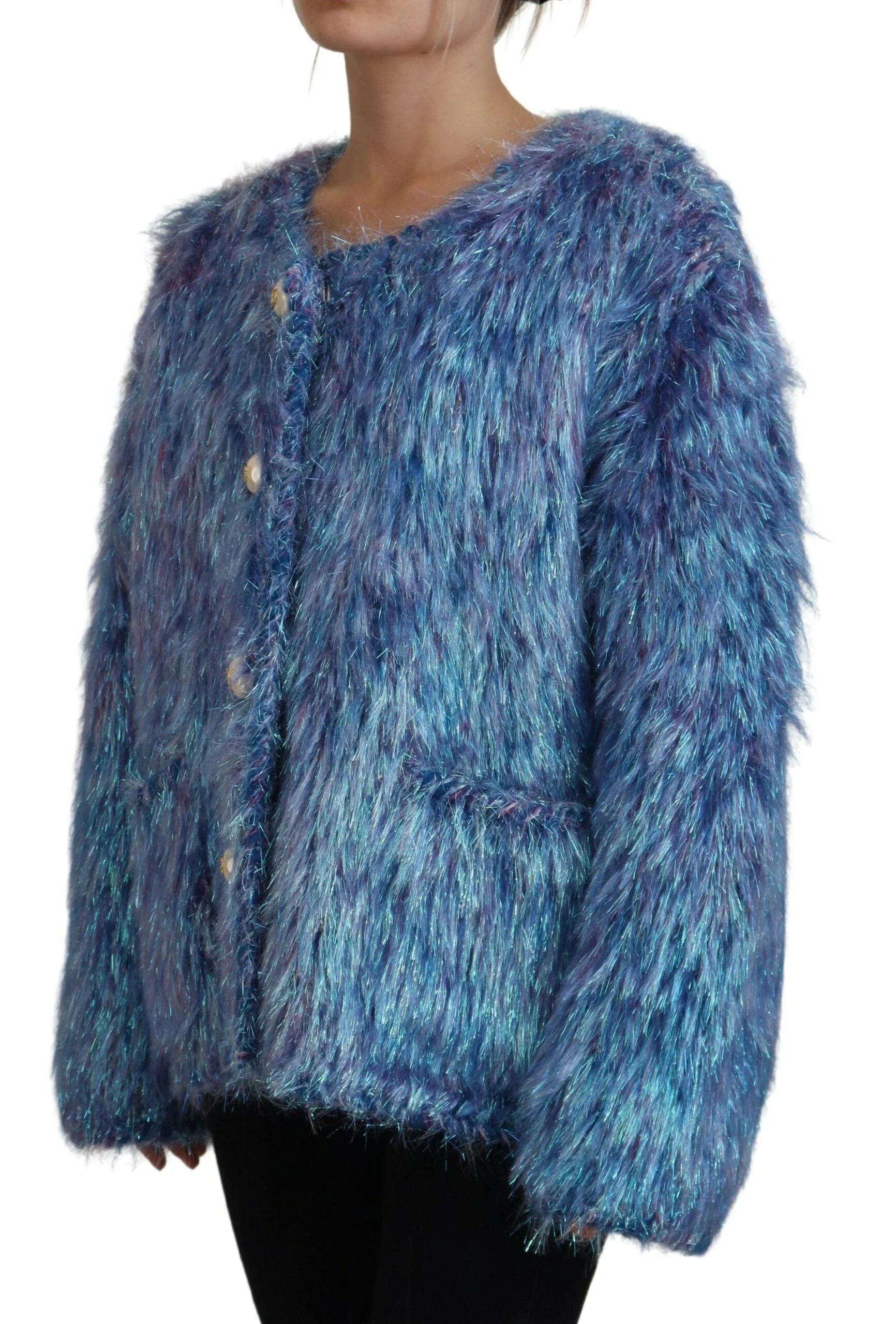 Dolce & Gabbana Multicolor Polyester Fringes Coat Jacket - Coats & Jackets