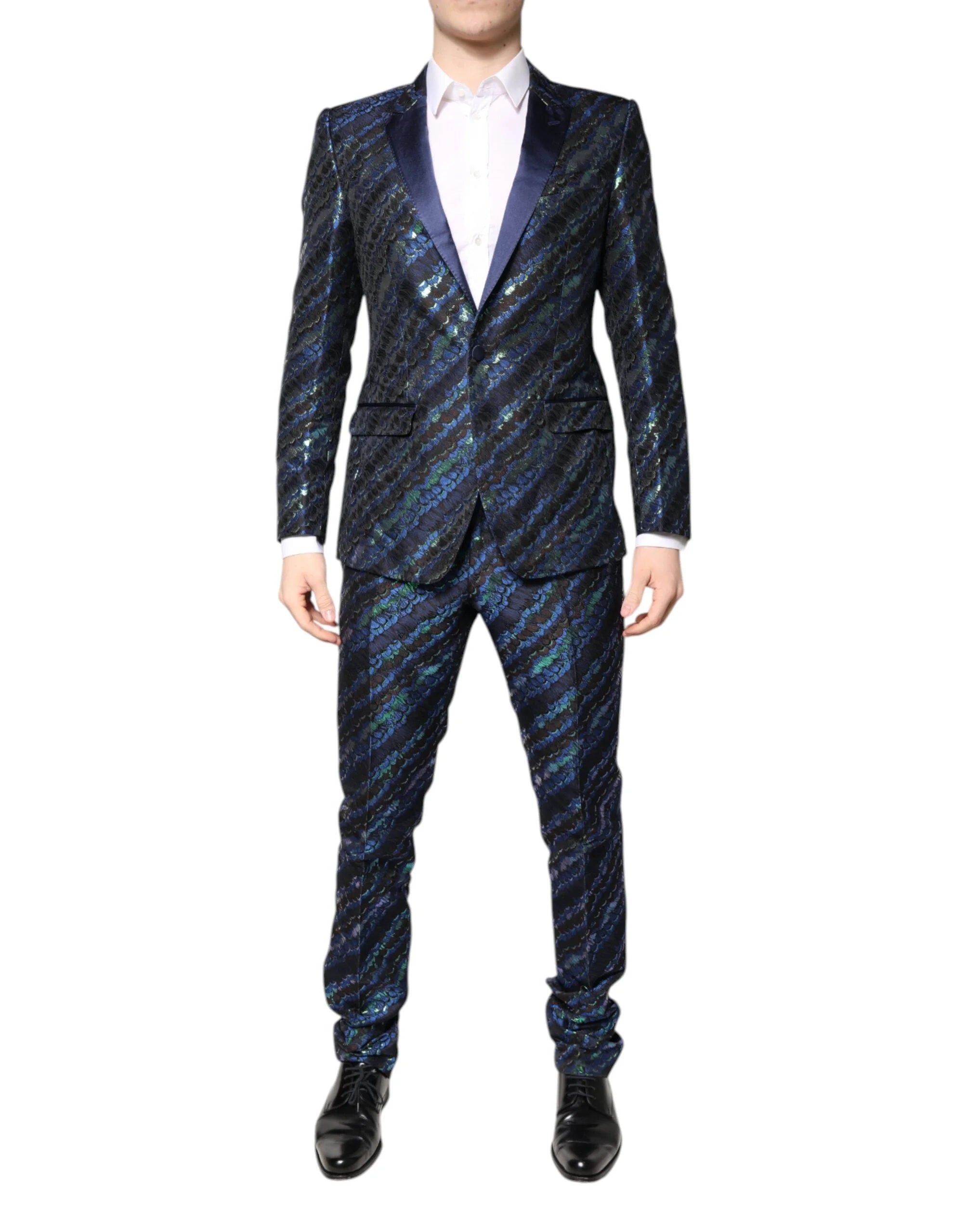 Dolce & Gabbana Multicolor Polyester Jacquard 2 Piece Suit - IT48 | M - Pant Suits