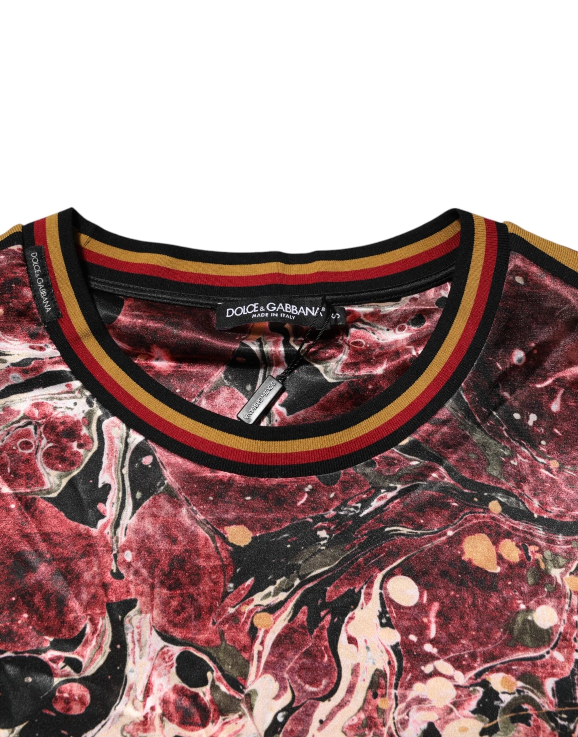 Dolce & Gabbana Multicolor Polyester Marble Print Oversize T-shirt - T-Shirts