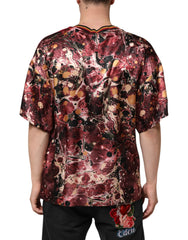 Dolce & Gabbana Multicolor Polyester Marble Print Oversize T-shirt - T-Shirts