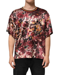 Dolce & Gabbana Multicolor Polyester Marble Print Oversize T-shirt - T-Shirts