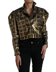 Dolce & Gabbana Multicolor Polyester Sequined Cropped Jacket - IT40|S - Coats & Jackets
