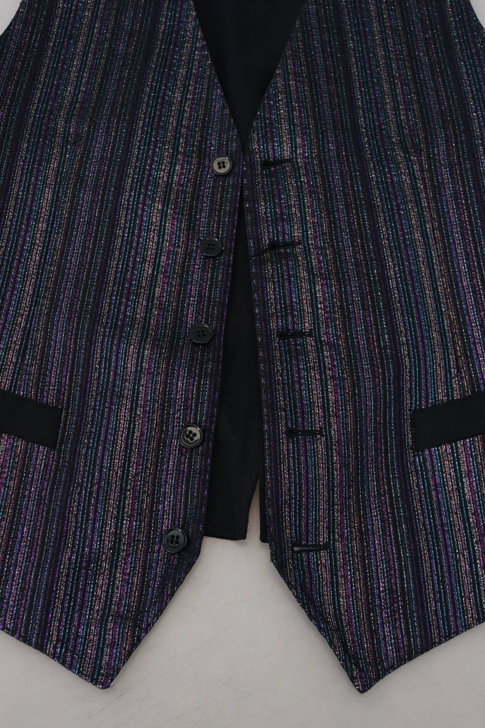 Dolce & Gabbana Multicolor Polyester Waistcoat Dress Formal Vest - IT48 | M - Vests