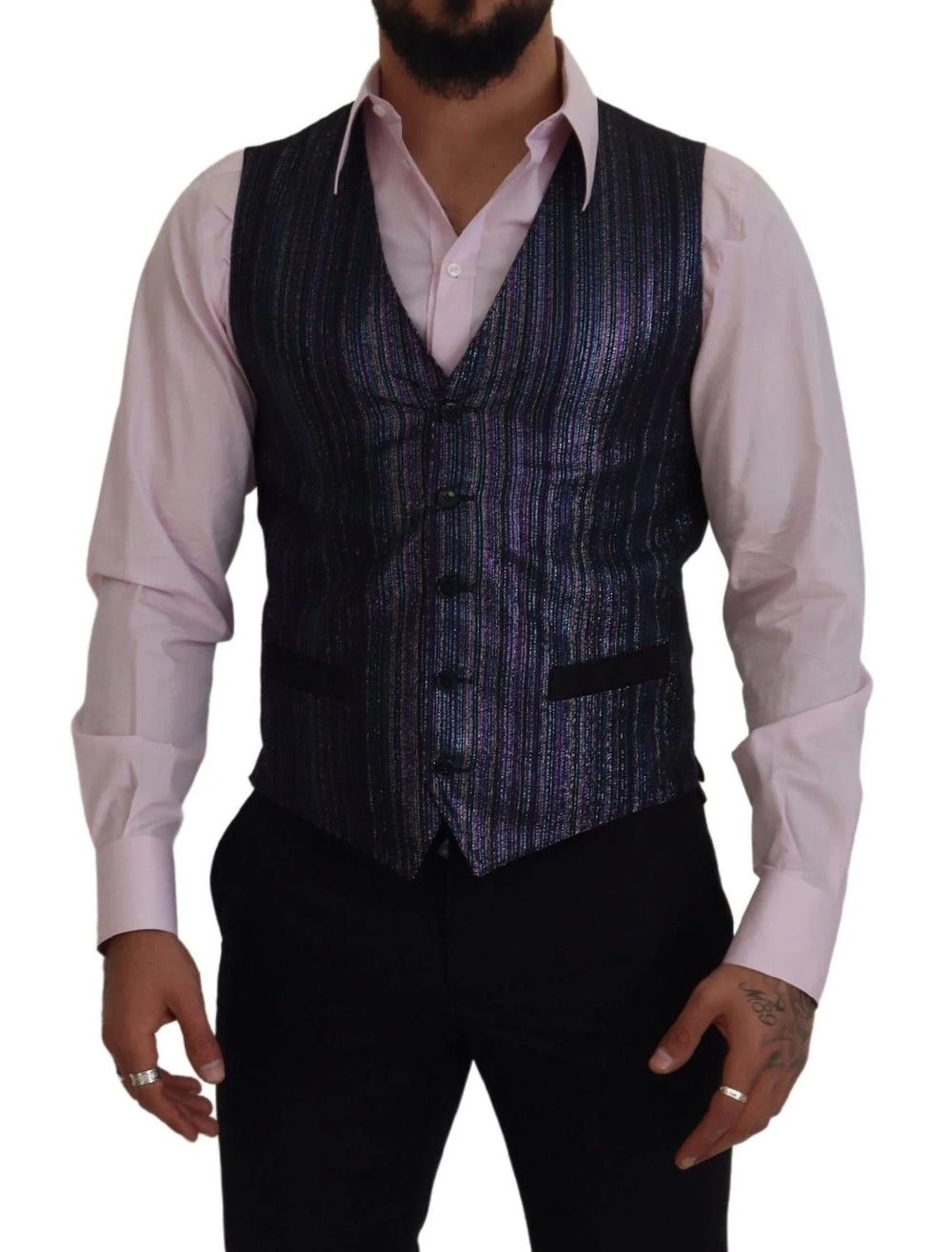 Dolce & Gabbana Multicolor Polyester Waistcoat Dress Formal Vest - IT48 | M - Vests