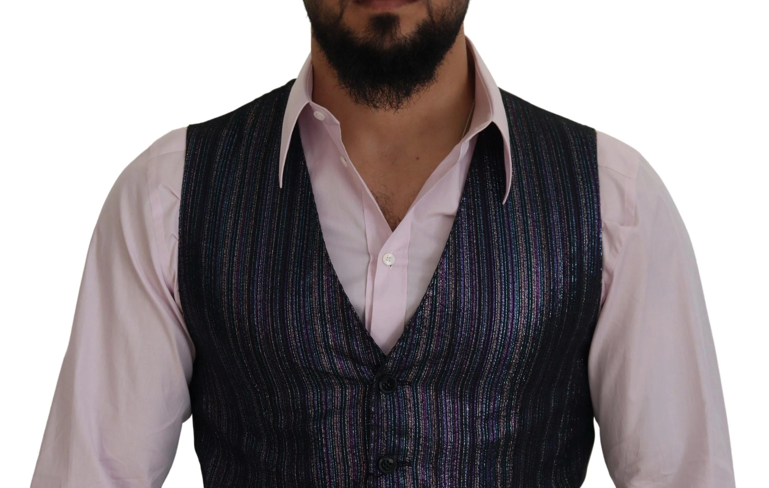 Dolce & Gabbana Multicolor Polyester Waistcoat Dress Formal Vest - IT48 | M - Vests