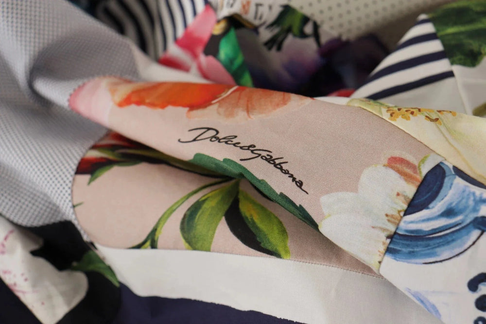 Dolce & Gabbana Multicolor Poplin Floral Mini Flared Dress - IT46|XL - Dresses