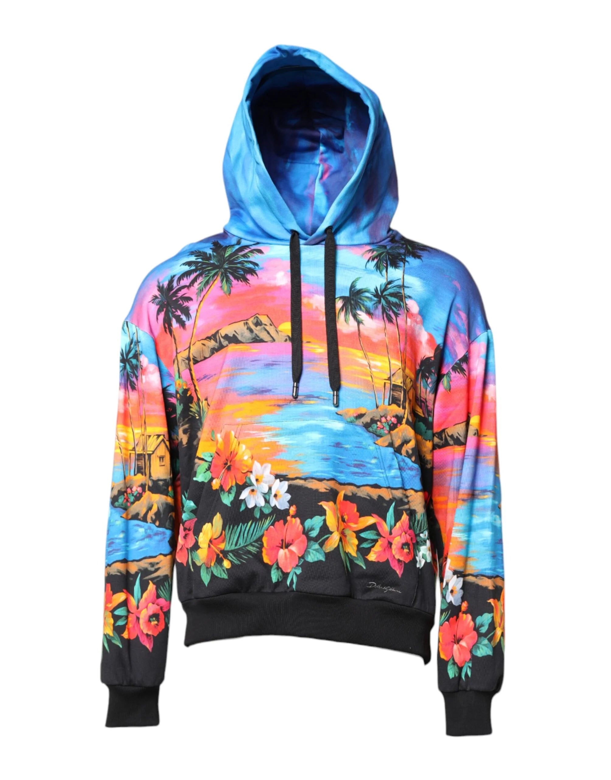 Dolce & Gabbana Multicolor Print Hooded Sweatshirt Sweater - IT52 | XL - Hoodies