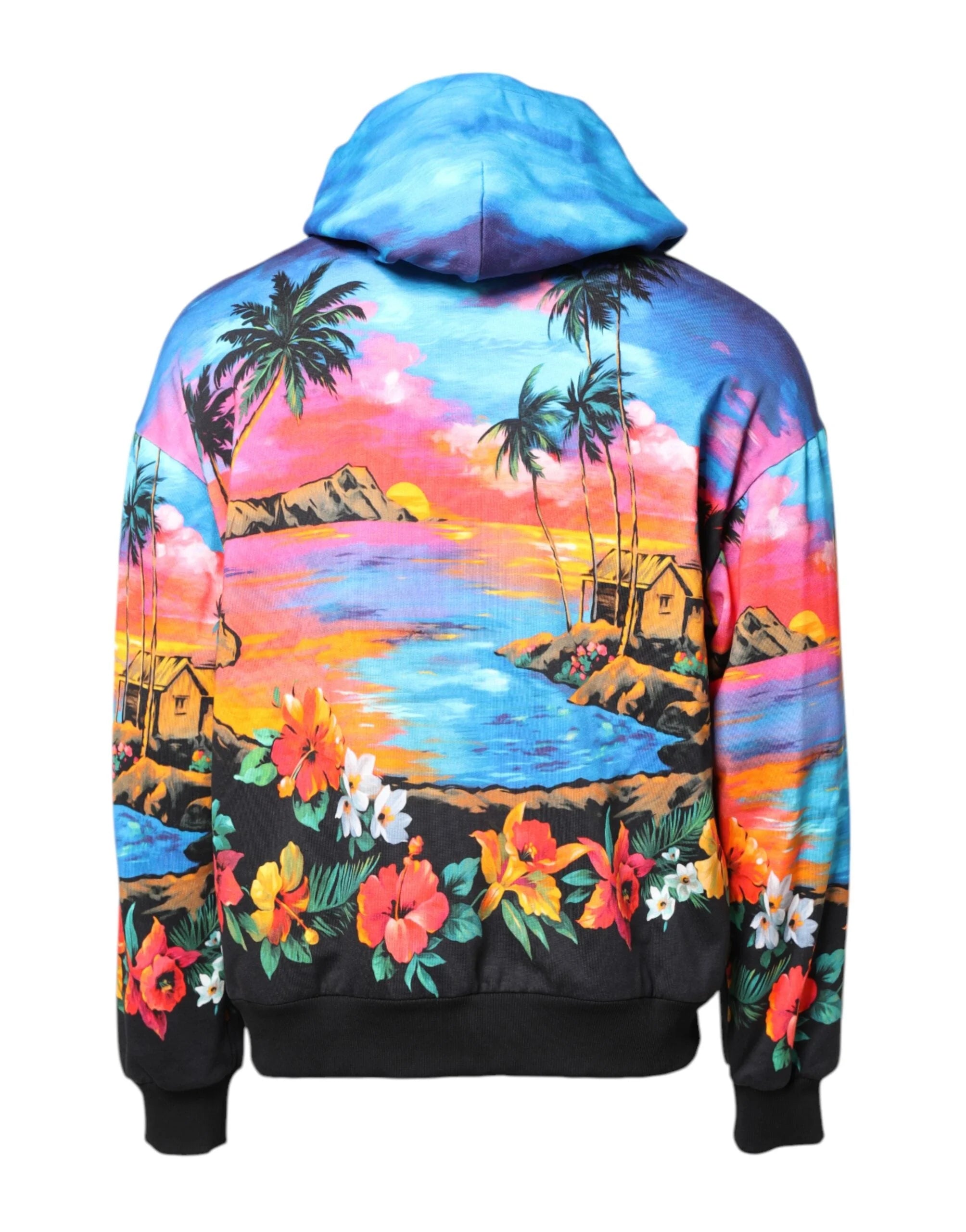 Dolce & Gabbana Multicolor Print Hooded Sweatshirt Sweater - IT52 | XL - Hoodies