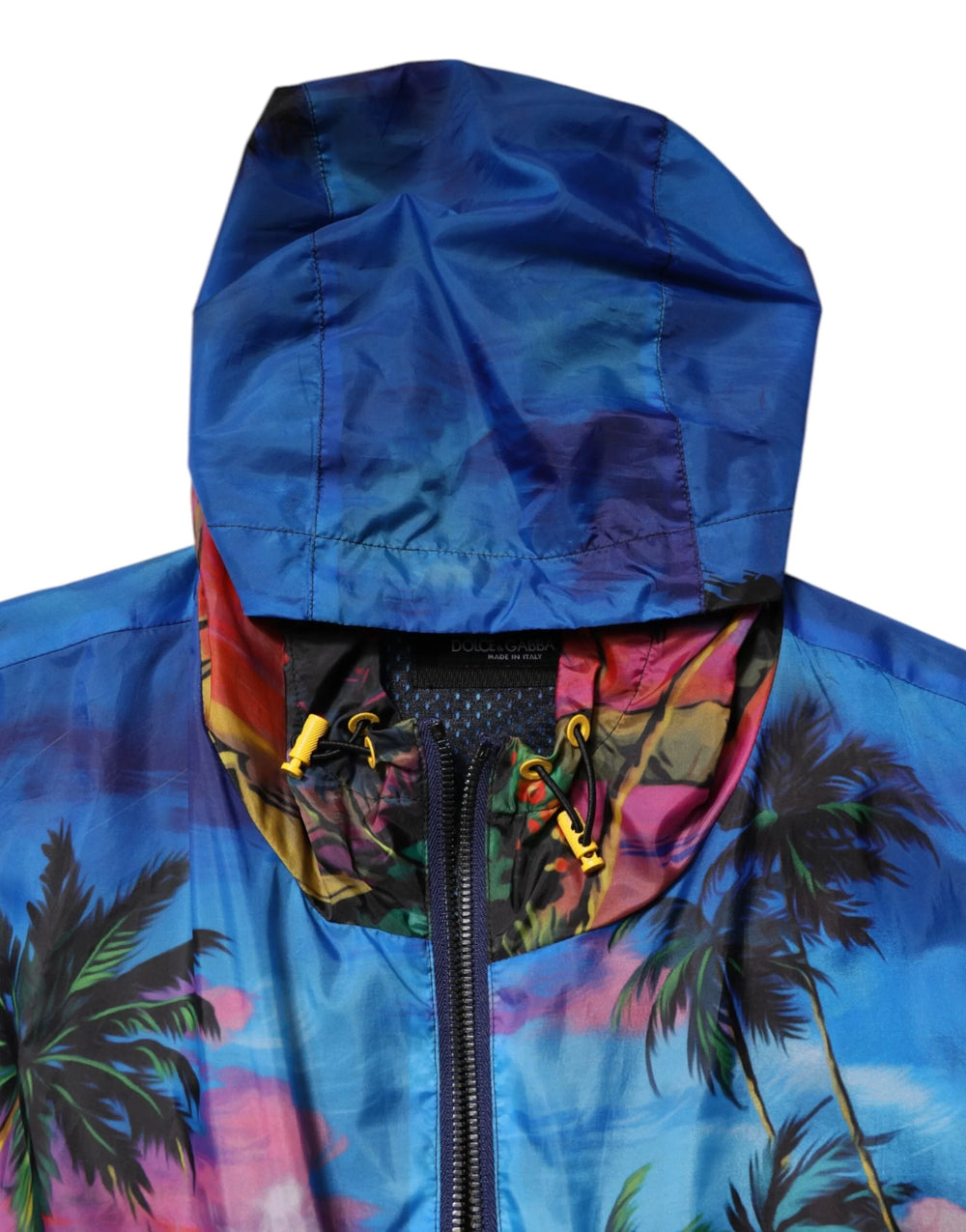 Dolce & Gabbana Multicolor Print Hooded Windbreaker Jacket - IT50 | L - Windbreakers