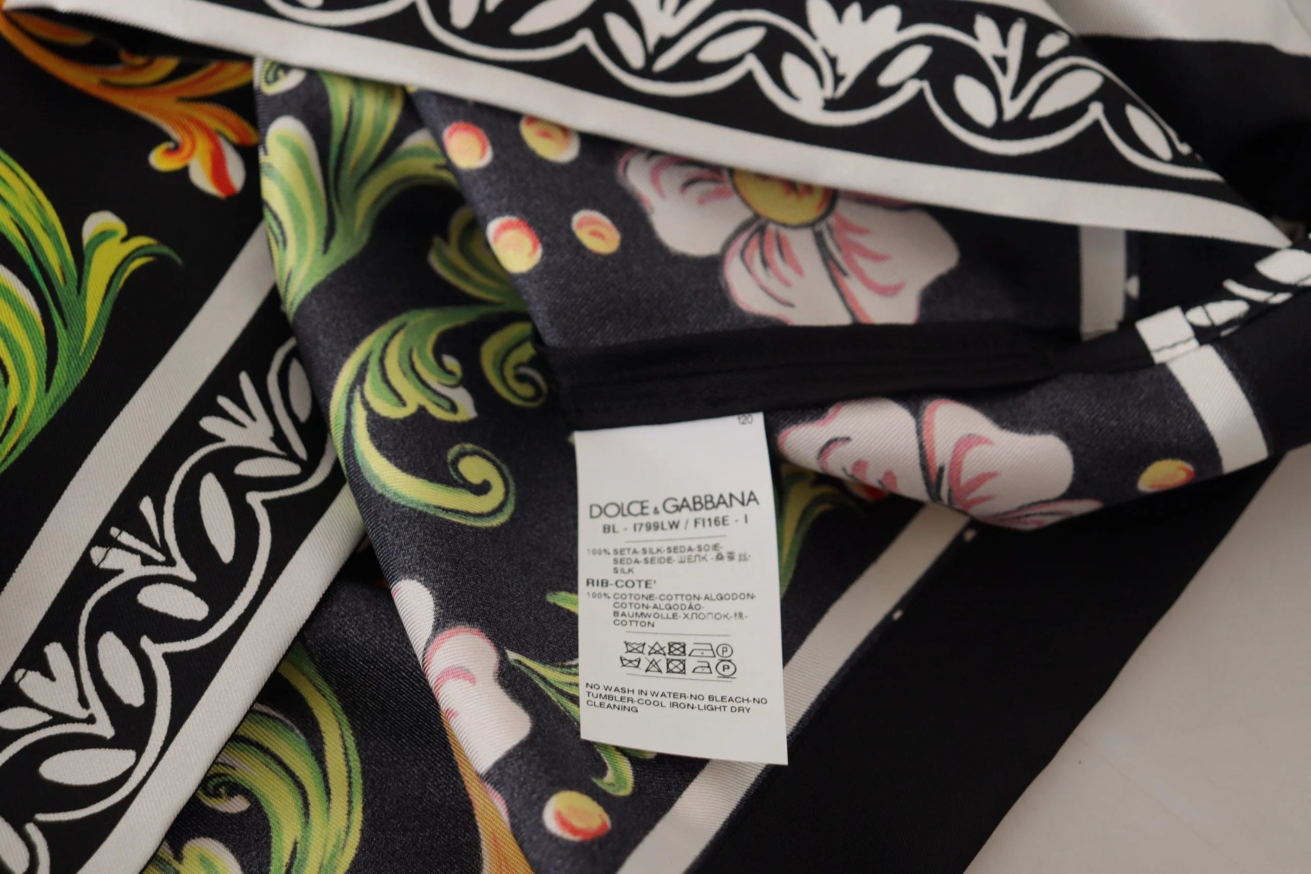 Dolce & Gabbana Multicolor Printed Baroque Loose Long Sleeve - IT38|XS - Blouses