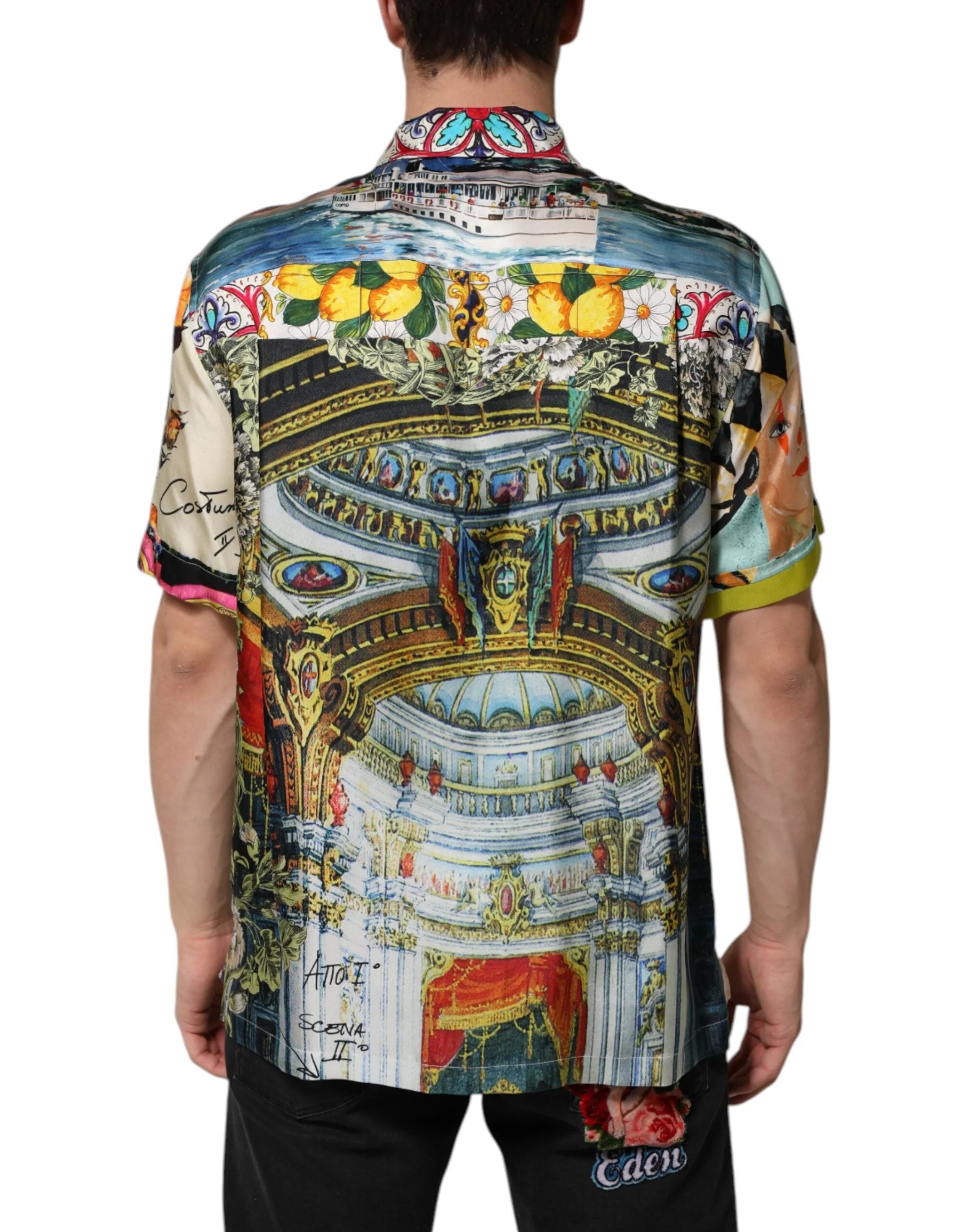 Dolce & Gabbana Multicolor Printed Button Down Casual Shirt - IT39 | S