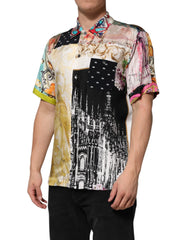 Dolce & Gabbana Multicolor Printed Button Down Casual Shirt - IT39 | S