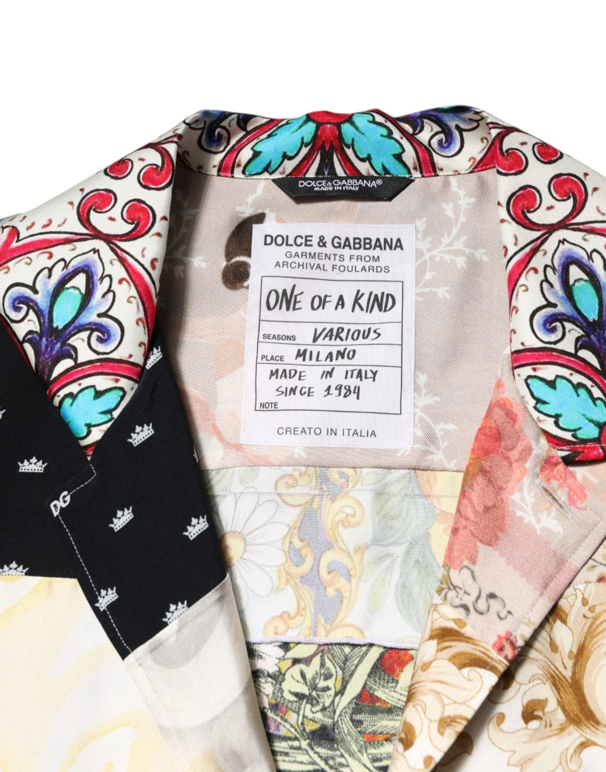 Dolce & Gabbana Multicolor Printed Button Down Casual Shirt - IT39 | S
