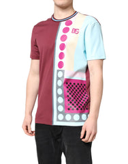 Dolce & Gabbana Multicolor Printed Logo Short Sleeve T-shirt - IT52 | XL - T-Shirts
