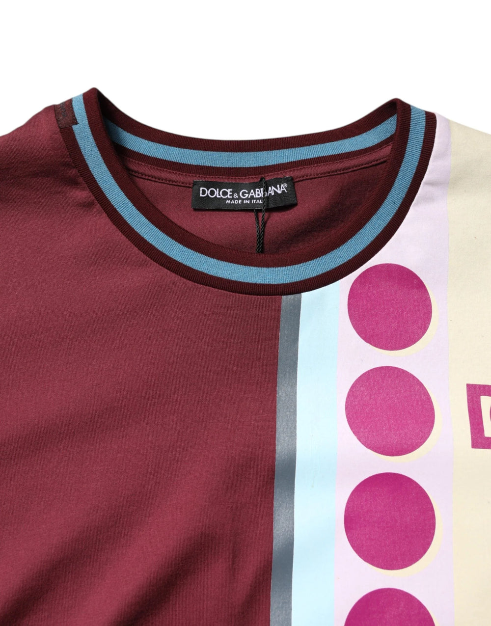 Dolce & Gabbana Multicolor Printed Logo Short Sleeve T-shirt - IT52 | XL - T-Shirts