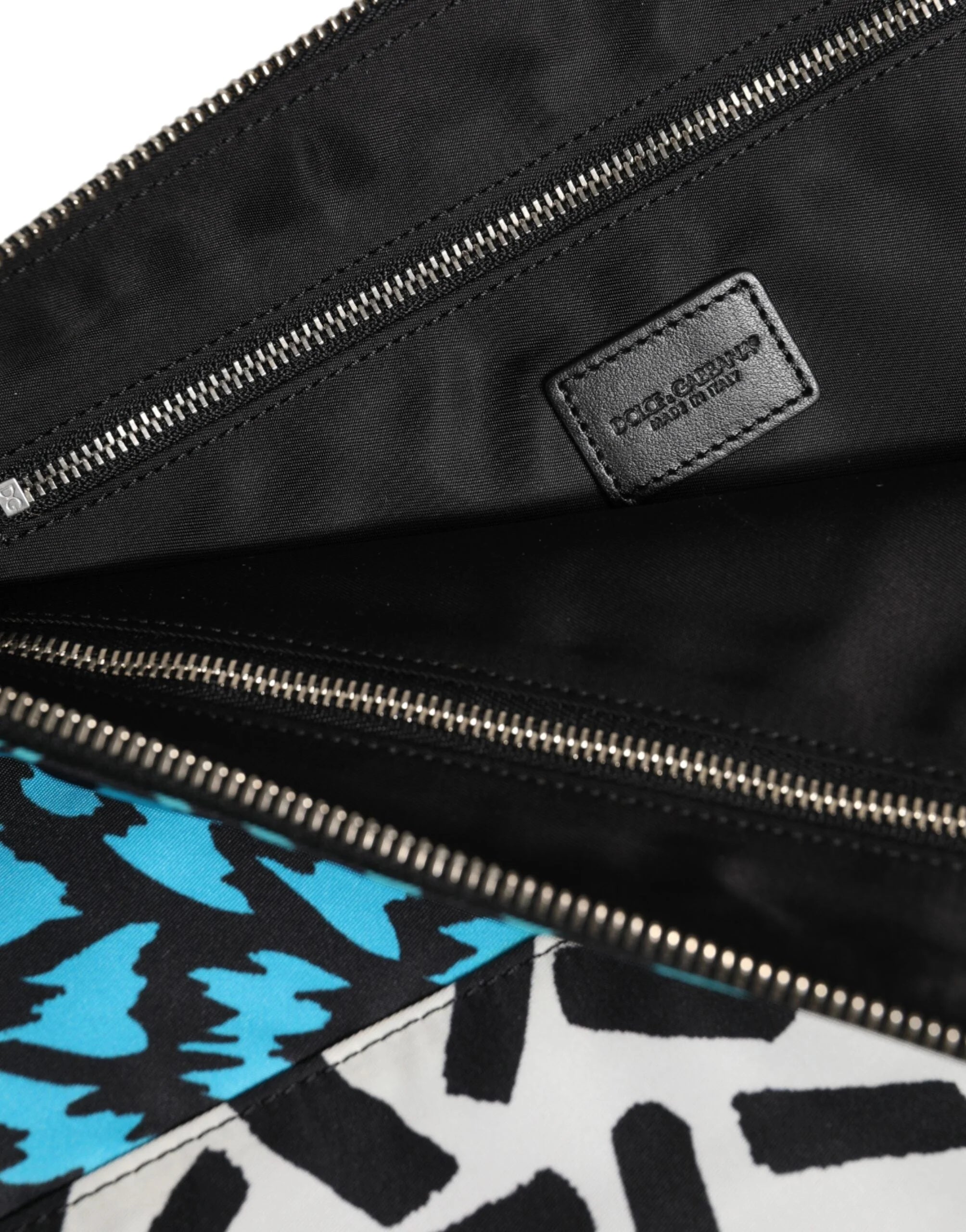 Dolce & Gabbana Multicolor Printed Nylon Logo Plaque Men Clutch Pouch Bag - Clutch Bags