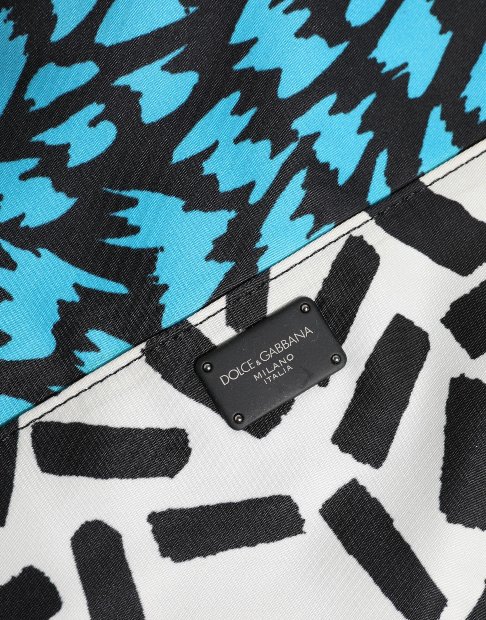 Dolce & Gabbana Multicolor Printed Nylon Logo Plaque Men Clutch Pouch Bag - Clutch Bags