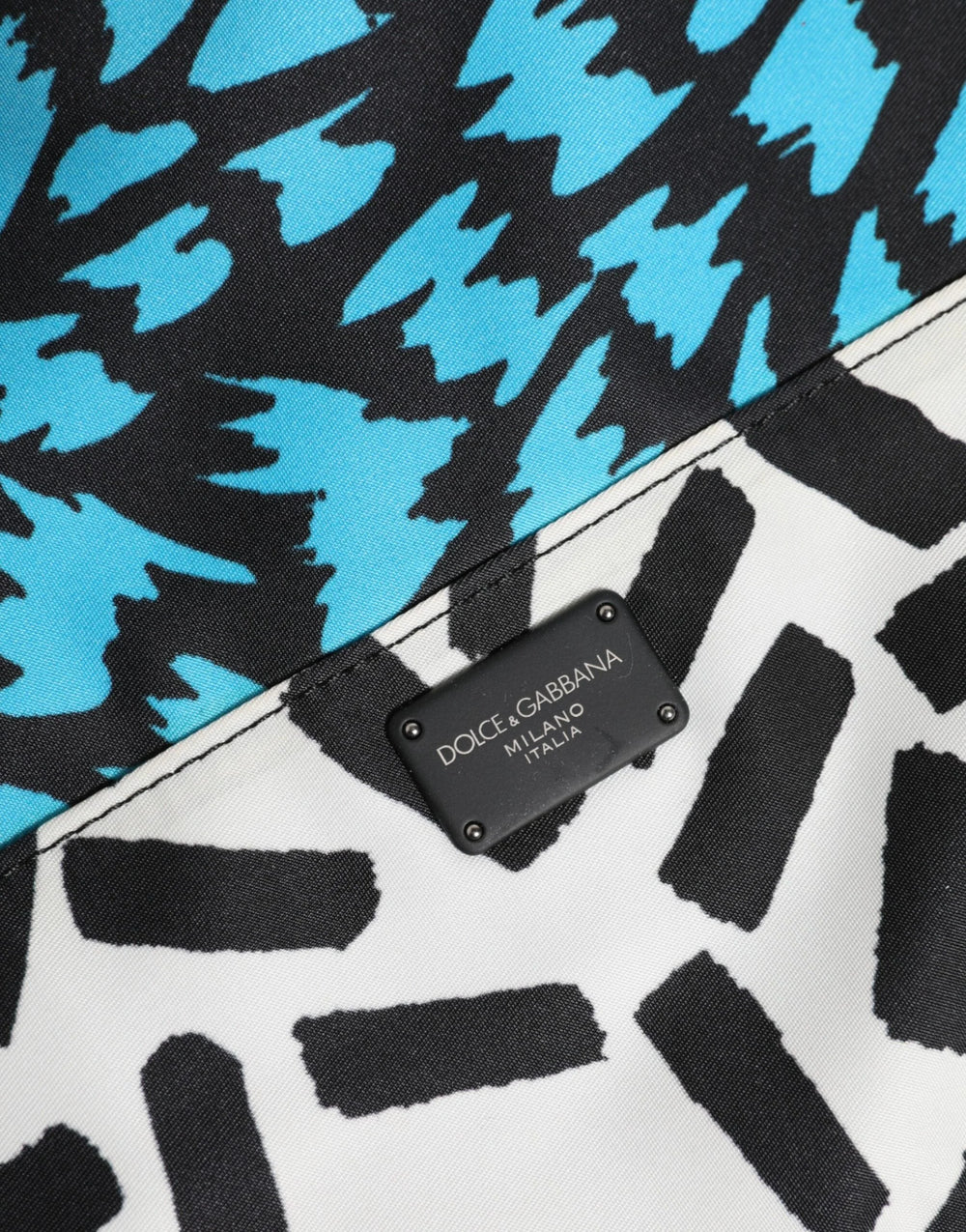 Dolce & Gabbana Multicolor Printed Nylon Logo Plaque Men Clutch Pouch Bag - Clutch Bags