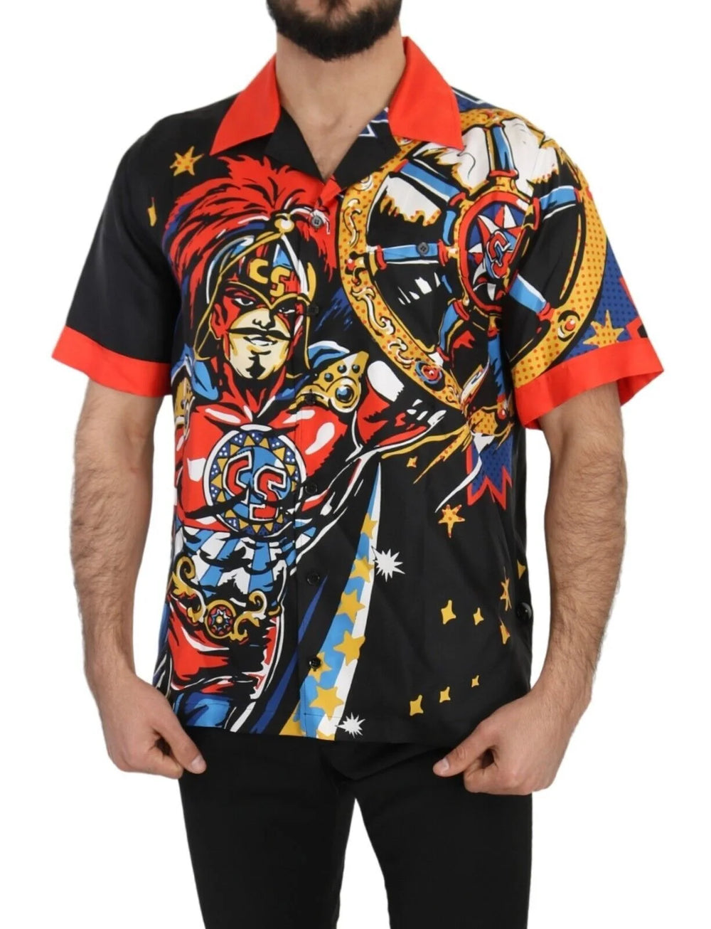 Dolce & Gabbana Multicolor Printed Short Sleeves Casual Shirt - IT38 | XS - Shirts